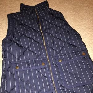 J crew navy pinstripe vest